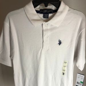 Brand New Short Sleeve Polo Shirt White (Large)